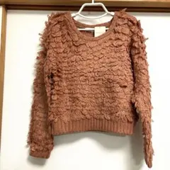 LIZ LISA ループニット 長袖 ブラウン リボン