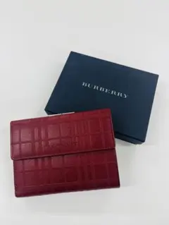 新品未使用Burberry 二つ折り財布 バーバリー財布 希少カラー牛革