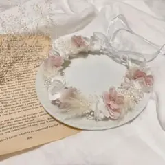 ベビーキッズ花冠♡ピンク、シャンパン×ゴールド2点