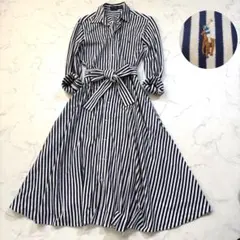 極美品 ポロラルフローレン ニットシャツワンピース 現行タグ 定価4万円