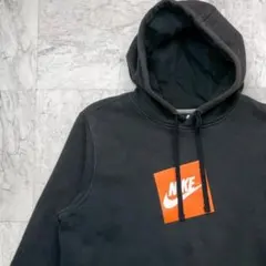 ナイキ　パーカー　メンズ　Ｌ　プルオーバー　グレー　プリントロゴ　リブ袖