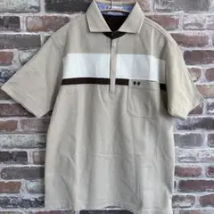 McGREGOR ベージュ ストライプ ポロシャツ M
