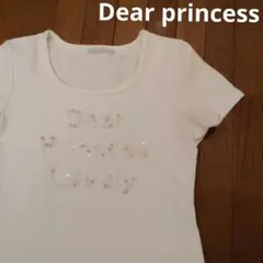 Dear Princess 半袖Tシャツ ホワイト スパンコールロゴのサムネイル