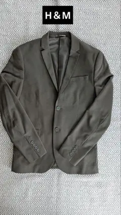 H&M スリムフィット テーラードジャケット ダークグリーン