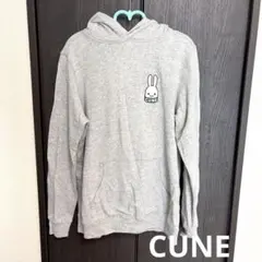 【美品】CUNE キューン うさぎ 両面ロゴ パーカー　グレー Lのサムネイル