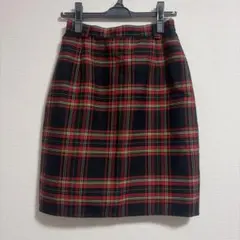 赤チェック スカート 38サイズ