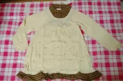 Lily ivory　130ｃｍ新品ニットのチュニックワンピース　120