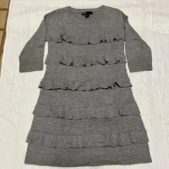 GapKids フリルニットワンピース グレー　120㎝