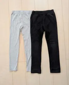 パンツ、レギンス 130cm グレー ブラック 2点セット