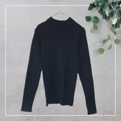 【セシルマクビー】コンパクトリブニット(M)長袖セーター　黒　ハイネック　細身