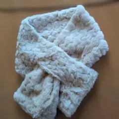 ベージュ ファー風 マフラー リバーシブル