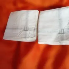 dunhill ホワイトチェック柄ハンカチ 2枚セット大判