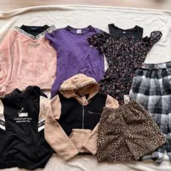 7点まとめ売り女の子140 ギャル豹柄通学通園ラブトキシック