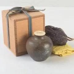 瀬戸　茶入　林英仁　茶道具　送料無料　1 瀬戸焼 林英仁 瀬戸釉茶入 銘 好日 堀内宗完 茶道具