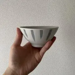 ストライプ陶器茶碗