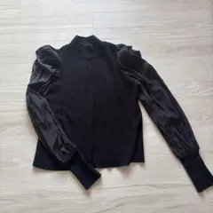 【clear】 ブラック 長袖ニットセーター