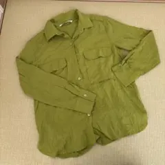 ZARA オリーブグリーン 長袖シャツ