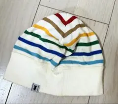 【未使用 保管品】MIKI HOUSE ベビー ニット帽 帽子 カラフルボーダー