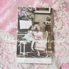 *Antique postcard　お母さまと少女たちの演奏会2 Antique postcard お母さまと少女たちの演奏会2 - メルカリ
