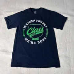 【古着】ビッグプリント　ネイビーTシャツ