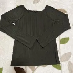 中古＊INGNI オリーブ色 リブ編み長袖トップス