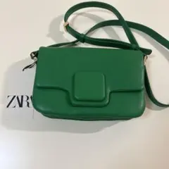 ZARA ショルダーバッグ グリーン 新品未使用