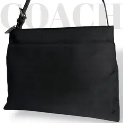 極美品✨コーチ　ショルダーバッグ　ワンショルダー　ナイロン　レザー　肩掛け　黒