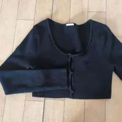 GU　クロップド丈　カーディガン　L　黒