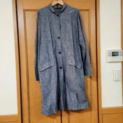 ユニクロ リネン混 薄手アウター デニム風 刺繍