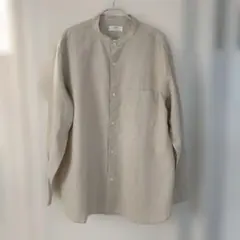 最終値引！UNIQLO XL ベージュ スタンドカラーシャツ