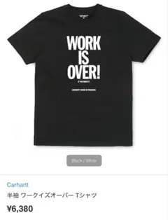 【未使用】 Carhartt WIP "WORK IS OVER”ブラックTeeのサムネイル