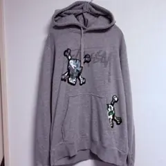 STUSSY カモスカル プルオーバーパーカー M グレー