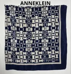 ANNEKLEIN 幾何学模様 スカーフ ネイビー