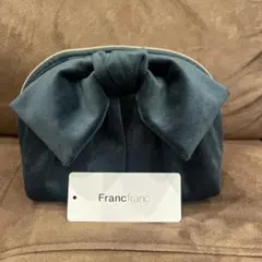 Francfranc ベロア リボン ポーチ S ダークグリーンのサムネイル