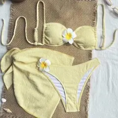 SWIMcay イエロー セパレート水着　3点セット