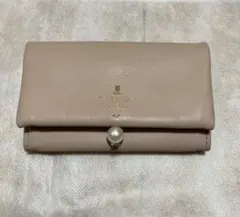 LANVIN ピンクベージュ レザー 名刺入れ