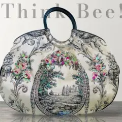 Think Bee! シンクビー ビーズ刺繍 スパンコール ハンドバッグ 風景画 
