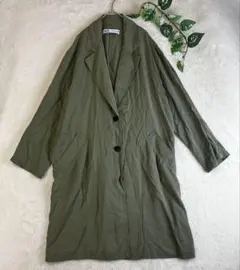 ザラ ZARA レディース ジャケットコート カーキ ロングコート Lサイズのサムネイル