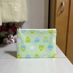 セキセイインコ　整列　インコ柄　鳥柄　ミニポーチ　小銭入れ　ハンドメイド