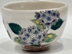 新品未使用】陶あん 陶葊 湯呑み 白掛桜 紫陽花 花集いシリーズ 京焼 