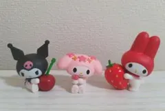 【セット】 マイメロ クロミ フィギュア いちご さくらんぼ