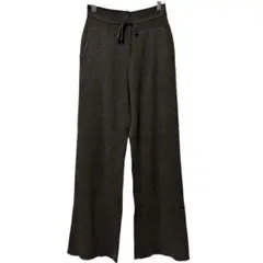 ユニクロ UNIQLO ウォッシャブルニットリブパンツ L ブラウン系