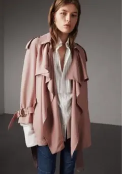 〓BURBERRY〓 ダスティピンク SILK ショート トレンチコート