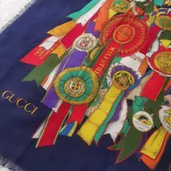 GUCCI ロゼットリボン柄 大判 ショール 勲章 馬 ロゴ イタリア製 グッチ 2026年最新】gucci スカーフ 馬の人気アイテム - メルカリ