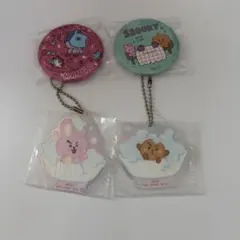 BT21 クッキー マン シュキー キーホルダー 缶バッジセット 新品未使用
