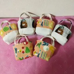 ミニミニトートバッグハンドメイド6個セット