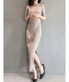 リゼクシー RESSEXY スリットタイトニットワンピース