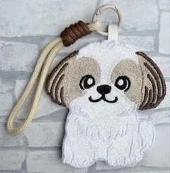 ハンドメイド 刺繍 シーズー うちの子 犬 バッグキーホルダー チャーム