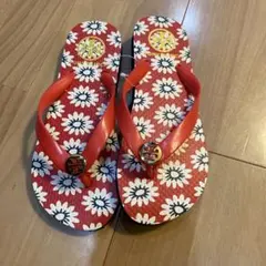 Tory Burch ビーチサンダル 花柄 レッド 5Mのサムネイル