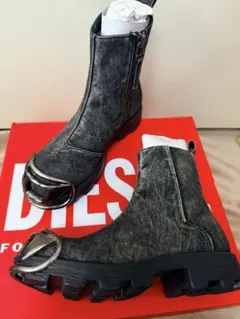 未使用 DIESEL D-HAMMER デニム ブーツ アンクル 本革 レザーのサムネイル